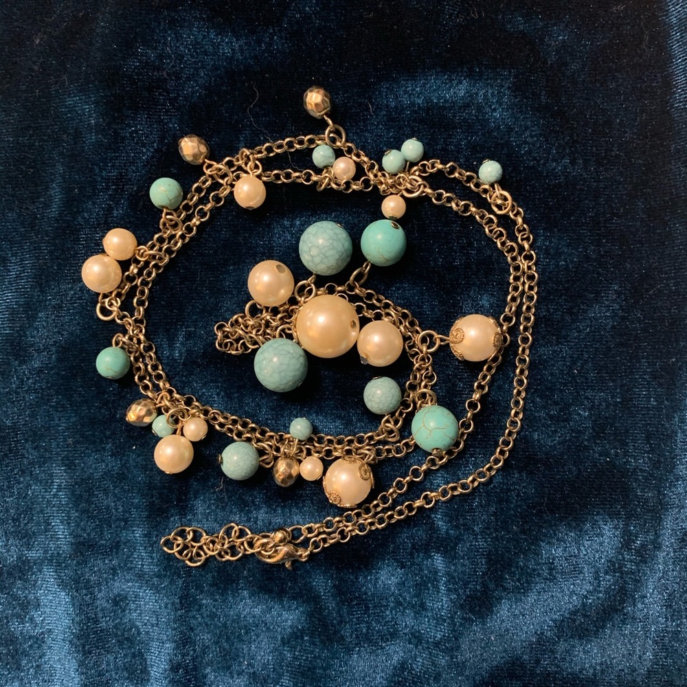 Pearl and Turquoise Necklace